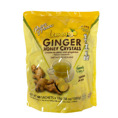 Prince Of Peace Instant Ginger Honey Crystals With Lemon 60 Sachets Instant Hot Or Cold Beverage Easy To Brew Drink Like A Tea Caffeine And Gluten Free Real Ginger