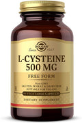 Solgar L-Cysteine 500 Mg 90 Vegetable Capsules - Free Form Amino Acid - Keratin Support For Skin Hair & Nails - Glutathione Support - Vegan Gluten Free Dairy Free Kosher - 90 Servings