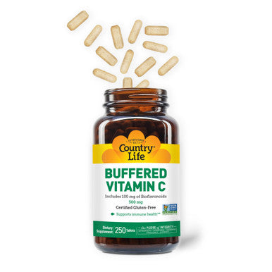 Country Life Vitamin C Buffered With Bioflavonoids 500Mg 100 Tablets Certified Gluten Free Certified Vegan