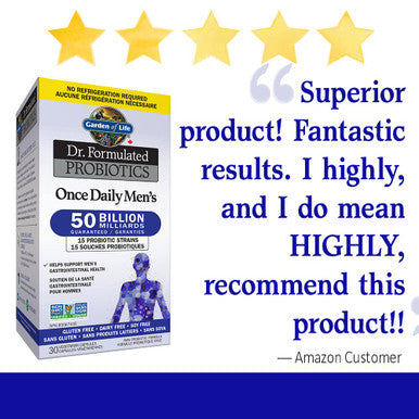 Garden of Life Dr. Formulated Once Daily Men 50-Billion Probiotics 30 Vegetarian Capsules