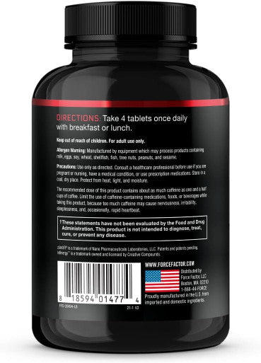 Force Factor Test X180 Boost Testosterone Booster And Energy Supplement For Men, Boost Energy, Increase Stamina, Enhance Vitality And Performance, With D-Aspartic Acid And Fenugreek, 120 Tablets