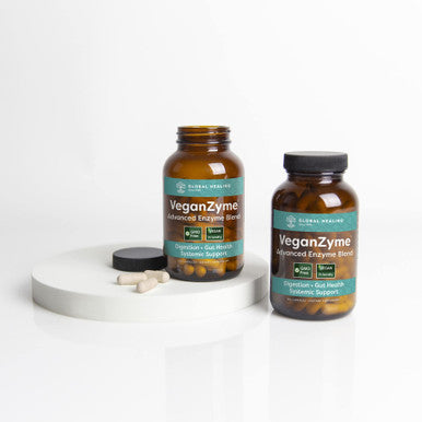 Global Healing Center Veganzyme Full Spectrum Digestive Enzyme Supplement, 120 Capsules (2 Pack)