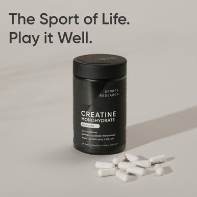 Sports Research Creatine Monohydrate Capsules May Support Workout Recovery Lean Muscle gain Performance and Strength Non GMO Vegan Certified 5g per Servings 30 Servings