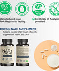 Nad Supplement 1000Mg - Pure Nad Supplement For Anti-Aging, Highest Potency Nad+ Supplement For Women And Men, 60 Capsules