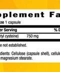 Country Life N-Acetyl Cysteine 750 Mg 30 Vegicaps