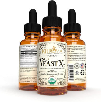 Khroma Herbal Products Yeast X - Organic Yeast Support - 30 Servings in a 2 oz Glass Bottle