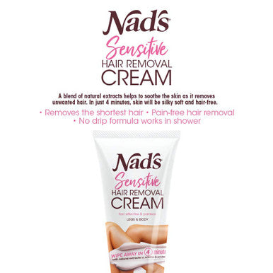 Nad's Hair Removal Cream - Gentle & Soothing Hair Removal For Women - Sensitive Depilatory Cream For Body & Legs, 5.1 Oz