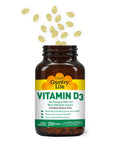 Country Life Vitamin D3 Non-Fish 2500 Iu 200 Softgels Certified Gluten Free
