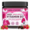 Llama Naturals Vitamin D3 Vegan Organic Immune Support Supplement Vitamin D Gummies for Adults and Kids Real Fruit Gummy Vitamins Promotes Bone Health No Added Sugar Cane Raspberry 120 Ct