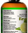 Mayans Secret USDA Certified Organic Key Lime Essential Oil for Diffuser & Reed Diffusers (100% PURE & NATURAL - UNDILUTED) Therapeutic Grade - Huge 1oz Bottle - Perfect for Aromatherapy, Relaxation,
