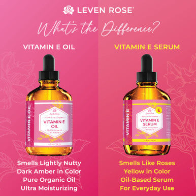 Leven Rose Vitamin E Oil Serum 100 Pure Organic All Natural Face Dry Skin Body Moisturizer Treatment Hair Nail Growth Oil Pure Makeup Remover Acne Cleansing Oil Large 4 oz