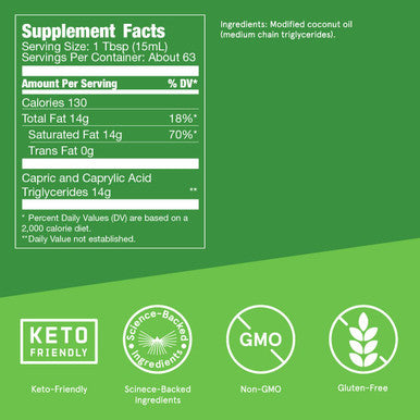 Bulletproof Xct Mct Oil Made With C10 And C8 Mct Oil, 32 Oz, Amplifies Energy, Keto Friendly