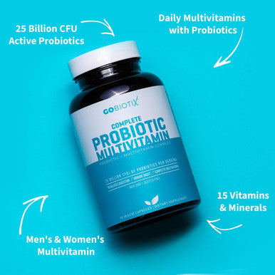 Gobiotix Probiotic Multivitamin Supplement - Daily Multivitamins With Probiotics - 25 Billion Cfu - Boost Immunity And Digestive Health, Probiotics For Women And Men - Gluten Pills - 90 Capsules