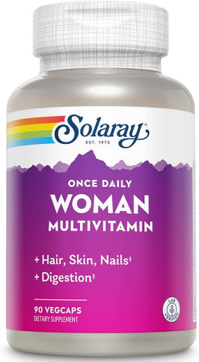 Solaray Once Daily Woman Multivitamin + Iron Essential Blend 90Ct