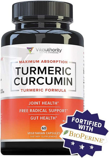 Turmeric Curcumin Supplement All Natural Turmeric Capsules with Bioperine Black Pepper Powerful Antioxidant to Support Healthy Joints and Reduced Inflammation Vegan Friendly 60 Veggie Caps