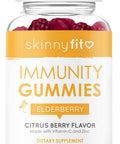 SkinnyFit Immunity Gummies w/Vitamin C, Zinc, & Elderberry, Helps Boost Immunity, Healthy Aging, Antioxidant Support, Vegan-Friendly, 60 Count