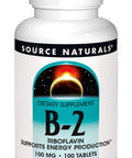 Source s Vitamin B-2 Riboflavin 100 mg Supports Energy Production - 100 Tablets