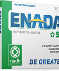 ENADA 5X NADH Supplement with boost of Chlorophyll Coenzyme Antioxidant form of Vitamin B3 Immunity Support DNA Restore Bodys Cellular Energy 30 Tablets