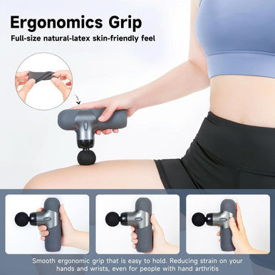 Mini Massage Gun Deep Tissue,Portable Percussion Muscle Massager For Whole Body Back Pain Relief,Electric Handheld Sport Massager With 6 Massage Heads 4 Speed,Best For Him/Her/Father/Mother