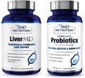 1MD Nutrition LiverMD Complete Probiotics Platinum Bundle with Nourishing Prebiotics 51 Billion Live CFU 11 Strains Highly Bioavailable for Liver Support