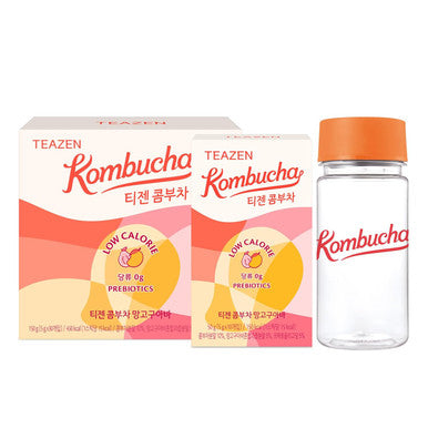 Teazen Kombucha Mango Guava Flavor Variety Pack with Special Eco Bottle (Kombucha Powder 40 Sticks Eco Bottle 1EA x 11.8oz)