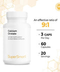 Supersmart Calcium Orotate Combined with Magnesium Orotate Strengthen Bones Help with Cramps Spasms Stress Relief Sleep Aid NonGMO Gluten Free 60 Vegetarian Capsules
