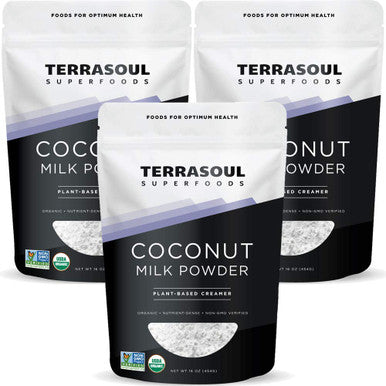 Terrasoul Superfoods Organic Coconut Milk Powder 3 Lbs (3 Pack) - Plant-Based Creamer | Keto Friendly