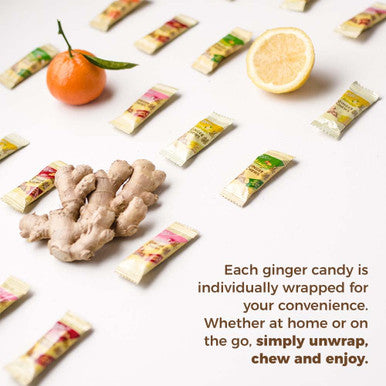 Prince Of Peace Ginger Chews Assorted Flavors 8 Oz - Lemon Lychee Blood Orange Mango - Candied Ginger Variety Pack - Natural Candy Pack