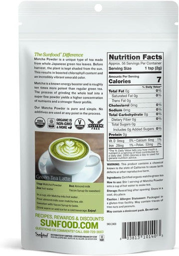 Sunfood Superfoods Organic Matcha Powder Culinary Grade