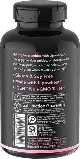 Phytoceramides 350mg Made with Clinically Proven Lipowheat Plant Derived and GMO with No Fillers or Synthetic Vitamins 30 Liquid softgels