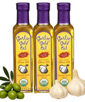 Garlic Gold Extra Virgin Olive Oil Infused with Garlic, Premium Certified USDA Organic, Low FODMAP, Cold Pressed (8.44 Fl Oz)