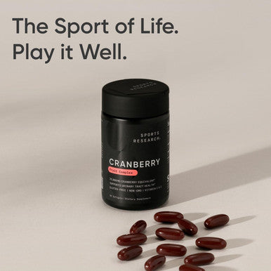 Sports Research Cranberry Fruit Complex Supplement - Softgels For Urinary Tract Health Support - Equal To 25,000Mg Of Cranberries, Made With Pacran & Vitamins C & E - Non-Gmo & Gluten - 90 Count