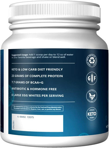 MRM Nutrition Egg White Protein | Chocolate Flavored | 23g Fat- Protein | with Digestive enzymes | Highest Biological Value | Clinically Tested | 20 Servings