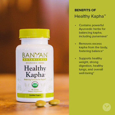 Banyan Botanicals Healthy Kapha Organic Herbal Tablets With Punarnava For Balancing Kapha Dosha, Weight Management & Digestion Support* 90 Tablets Non-Gmo Sustainably Sourced Vegan