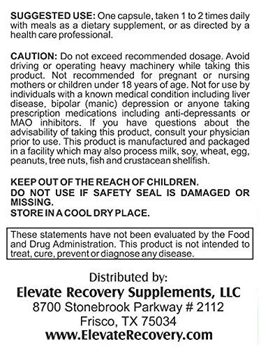 Elevate Recovery Supplements Mood Stabilizer-Xl: Mood Support Supplement With 13 Active Ingredients Including 5-Htp, Ashwagandha, Gaba & St. John'S Wort Extract - Mood Enhancer Supplements & Vitamins - 60 Capsules