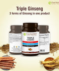 Pure Nutrition Whole Food Multivitamin For Men And Triple Ginseng 790Mg Form A Powerful Combo To Support Support Energy Strength And Overall Wellness. Multivitamin For Men 60 Tabs + Triple Ginseng 12
