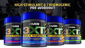 USN 3XT Max Energy Pre-Workout Supplement Powder for Energy, Endurance, and Pump, Preworkout Drink Mix, Nitric Oxide, Citrulline, Caffeine, Zero Creatine, Blue Raspberry (30 Servings)