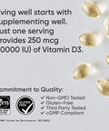 Sports Research Vitamin D3 10,000 Iu With Coconut Mct Oil - High Potency Vitamin D Supplement For Immune and Bone Support Non-Gmo Verified, Gluten & Soy 250Mcg, 120 Liquid Softgels