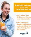 Organifi Immunity - Organic Superfood Immunity Support - 15 Single Serve Packets - Immunity Powder For T Cell Production And Upper Respiratory Health - Mushroom Beta Glucans, Vitamin C, D And Zinc