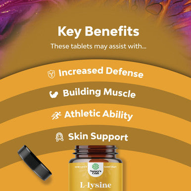 L Lysine 1000mg Nutritional Supplements - L-lysine Essential Amino Acids Supplement for Eye Health Lip Care Bone Support Immune System Support Muscle Growth and Vegetarian Collagen Production