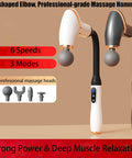 Massage Gun Back Neck Massager For Pain Relief Deep Tissue Percussion Massage Gun With 4 Massage Heads & 6 Speed Levels(Black)