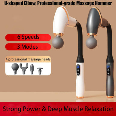 Massage Gun Back Neck Massager For Pain Relief Deep Tissue Percussion Massage Gun With 4 Massage Heads & 6 Speed Levels(Black)