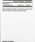 Natural Factors B12 Methylcobalamin Cherry 10000 mcg 30 Chewable Tablets