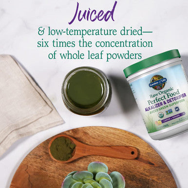 Garden of Life Raw Organic Perfect Food Alkalizer & Detoxifier Juiced Greens Superfood Powder - Lemon Ginger 30 Servings - Non-Gmo Gluten Free Whole Food Dietary Supplement Plus Probiotics