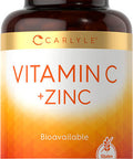 Vitamin C with Zinc | 250 Softgels | Bioavailable Supplement | Ascorbic Acid and Zinc Oxide | Non-GMO and Gluten Free Formula | by Carlyle
