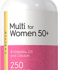 Carlyle Multivitamin for Women 50 and Over | 250 Caplets | Iron Free | with B-Vitamins, D3, and Calcium | for Women 50 Plus | Gluten Free