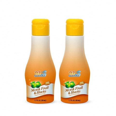 EZ-Sweetz Stevia & Monk Fruit (3 Pack | 1.36oz - Liquid Sweetener 300 Servings/Bottle)