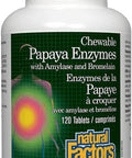 Natural Factors Papaya Enzymes Promotes Healthy Digestion 120 Chewable Tablets