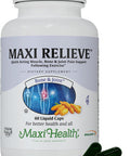Maxi Health Maxi Relieve Joint Support Supplement with Turmeric and Boswellia Serrata - Quick-Acting Support After Exercise - Vegetarian Non-GMO Kosher Bone & Joint Health Supplement for Men & Women 60 Capsules