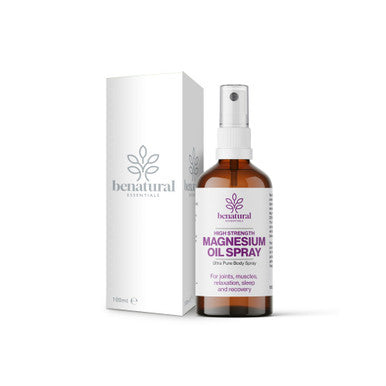 Benatural Essentials Magnesium Oil Spray 100g | High Potency | Soothes Muscles 100g | Made in The UK | pH Balanced